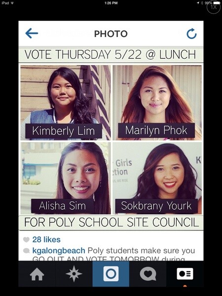 KGA student election reminder sent via Instagram
