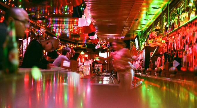 The indoor bar.