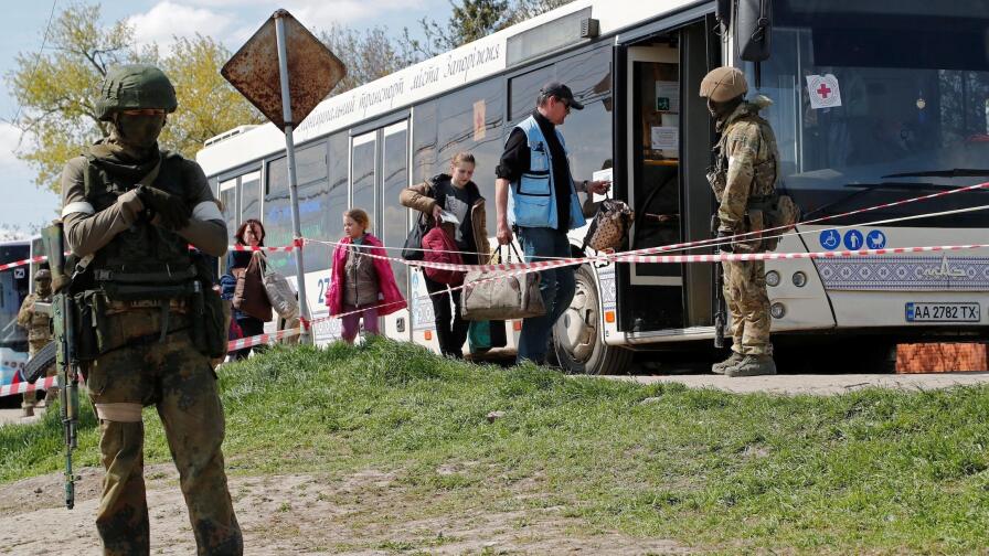 Pelosi visits Ukraine as evacuations begin in Mariupol