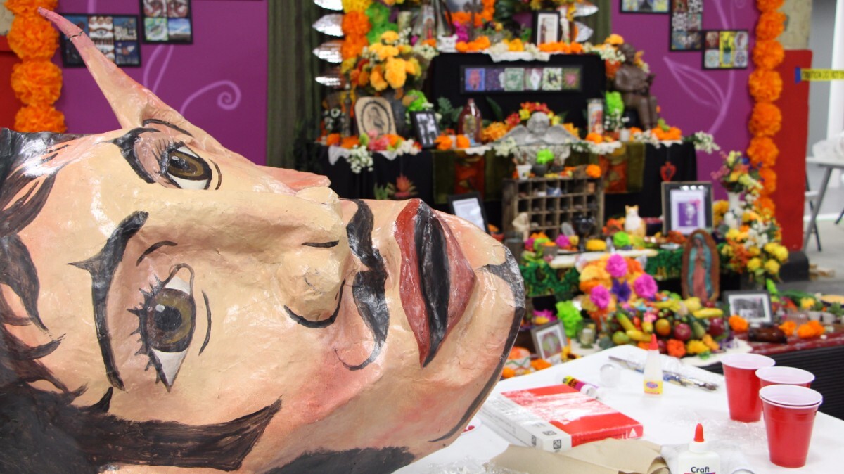 A paper mache sculpture and the altars to the dead are hallmarks of Dia de los Muertos celebrations | Jordan Riefe