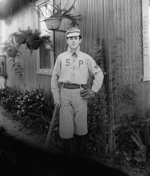 An unidentified Los Angeles baseballl player ca. 1900