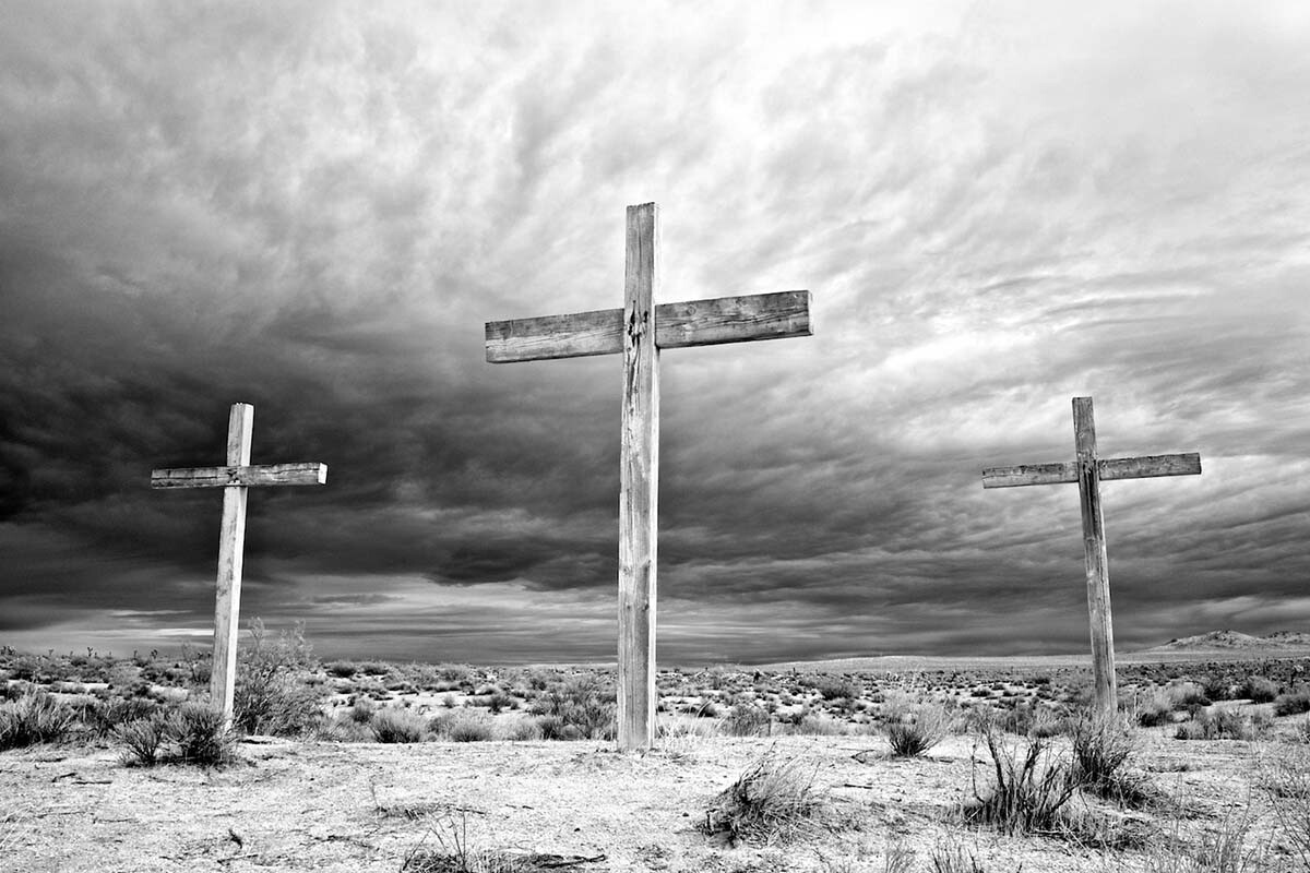 Three Crosses - Infrared Exposure - Rosamond, CA - 2013 | Osceola Refetoff