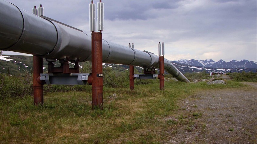 The Trans-Alaska pipeline | Still from Earth Focus "Fueling Change: Alaskan Communities Divided Over Oil Drilling"