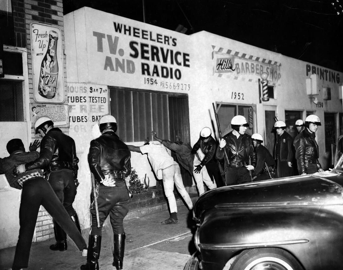 Search for weapons, Watts Riots, 1965 | Courtesy the Herald-Examiner Collection/Los Angeles Public Library