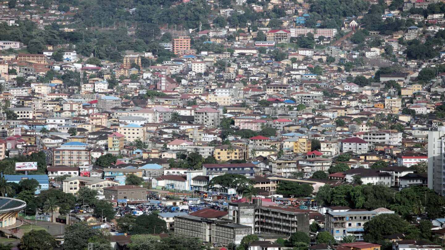Aerial image of urban density in Freetown, Sierra Leone. | Nicky Milne/Thomson Reuters Foundation
