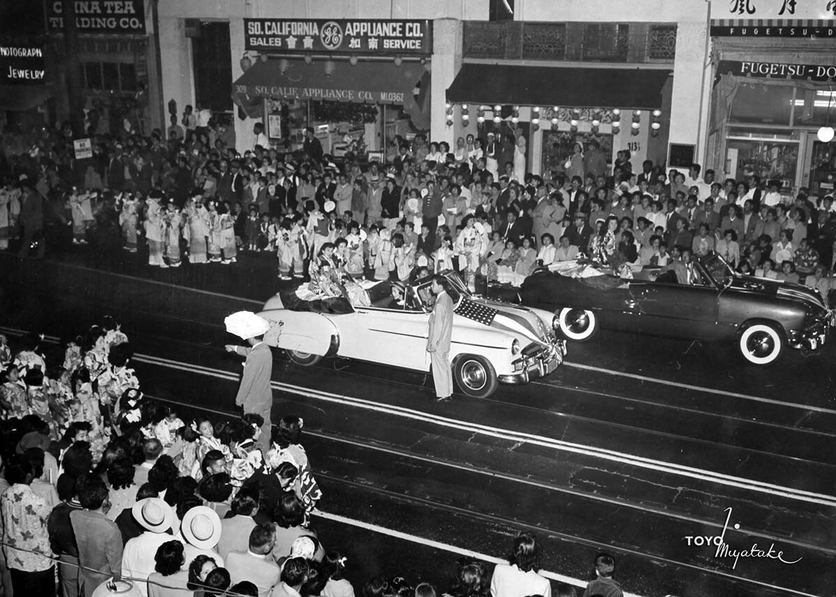 The 1949 Nisei Week Parade | Courtesy of Toyo Miyatake Studio