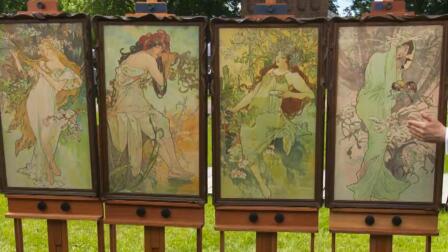 Appraisal: Alphonse Mucha "The Seasons" Decorative Panels, ca. 1987