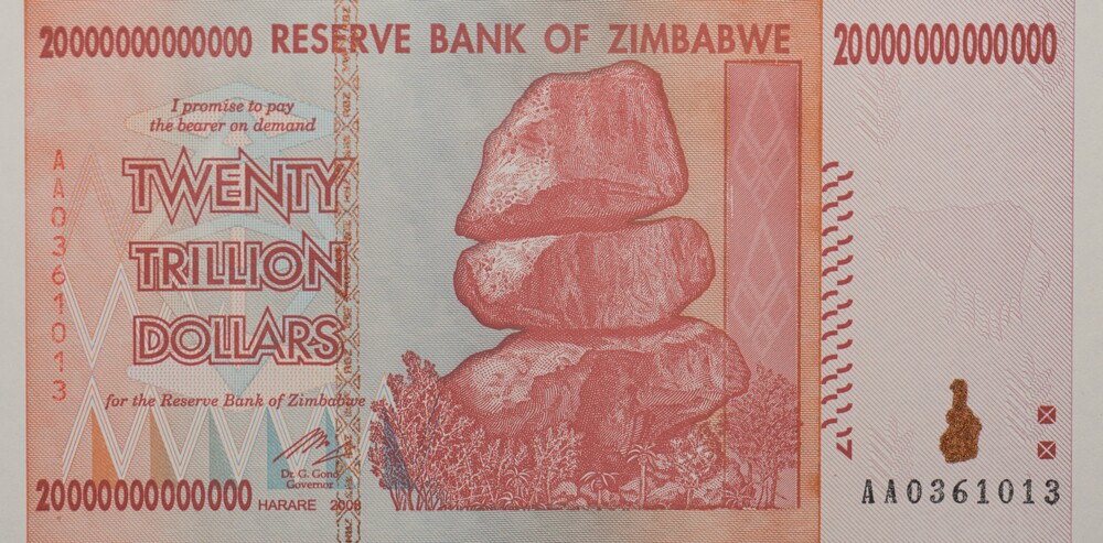 20 trillion dollar bill, Zimbabwe, 2008 | Image: James Malone, some rights reserved
