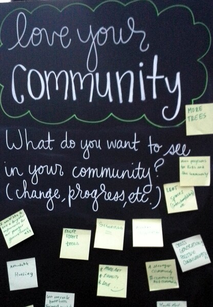 Love Your Community board with comments | Photo Vickie Vertiz