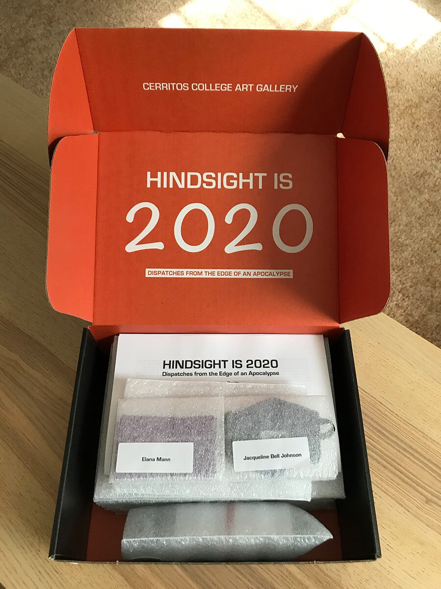 Interior of “Hindsight Is 2020: Dispatches from the Edge of an Apocalypse,” exhibition-in-a-box. | Carol Cheh