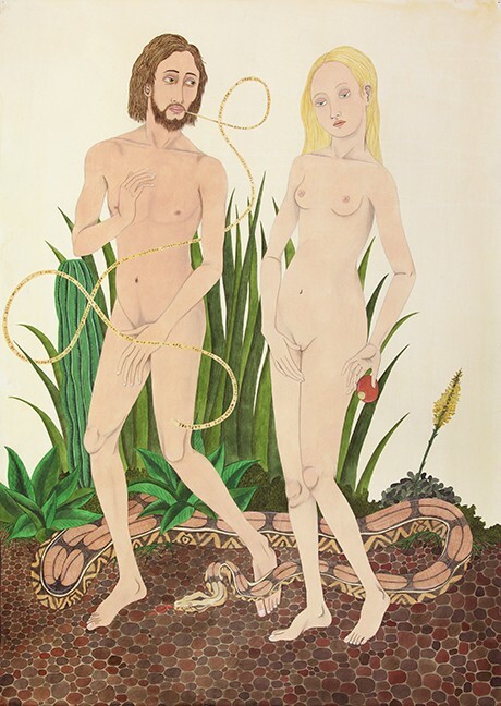 Ed Templeton, "Expulsion from Eden (After Vrancke van der Stockt)," 2012, acrylic on paper, 101 x 72 centimeters.