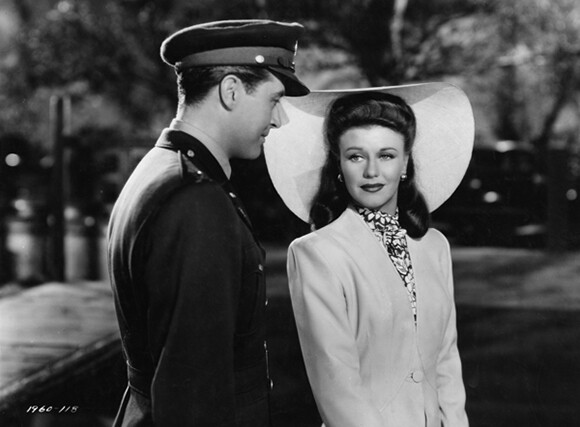 Film still for "The Major and the Minor" (1942), © Paramount Pictures. Courtesy of the Margaret Herrick Library, Academy of Motion Picture Arts and Sciences. Shown from left: Ray Milland, Ginger Rogers.