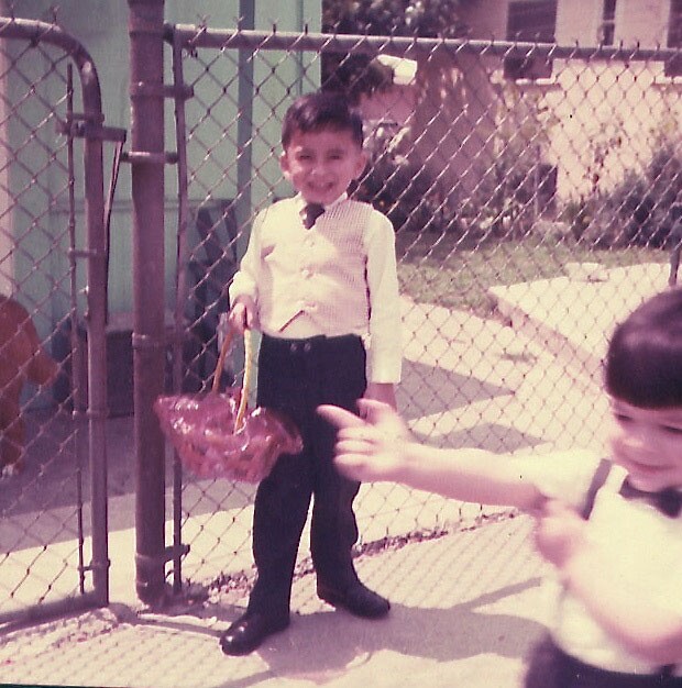 James Rojas on an Easter egg hunt