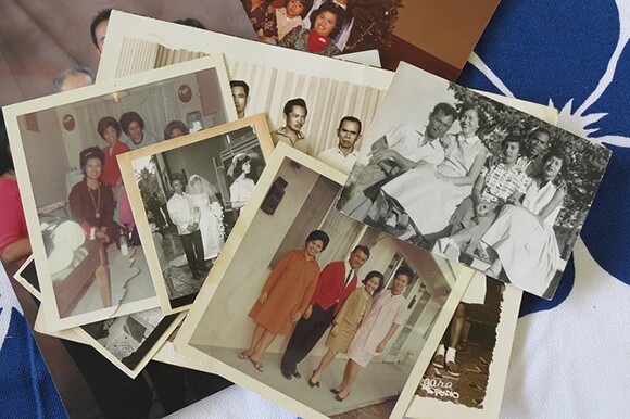 Lapiz family photos waiting to be digitized. | Photo: Catherine Trujillo, from the family album of Arcadia Lapiz.