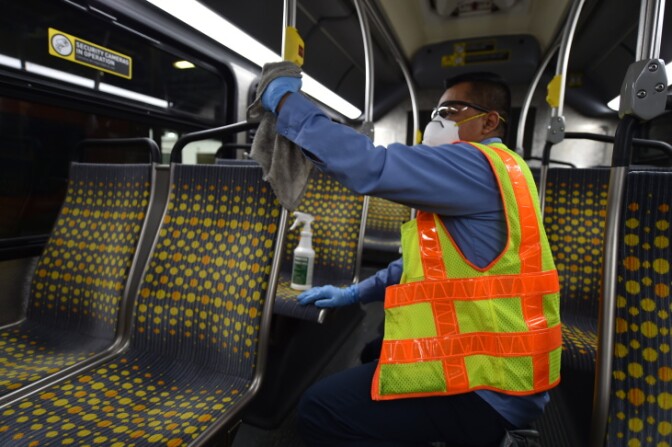 L.A. Metro officials say staff is continuing to clean and disinfect all its buses and trains once a day, which happens overnight at their respective divisions. | Courtesy Los Angeles Metro