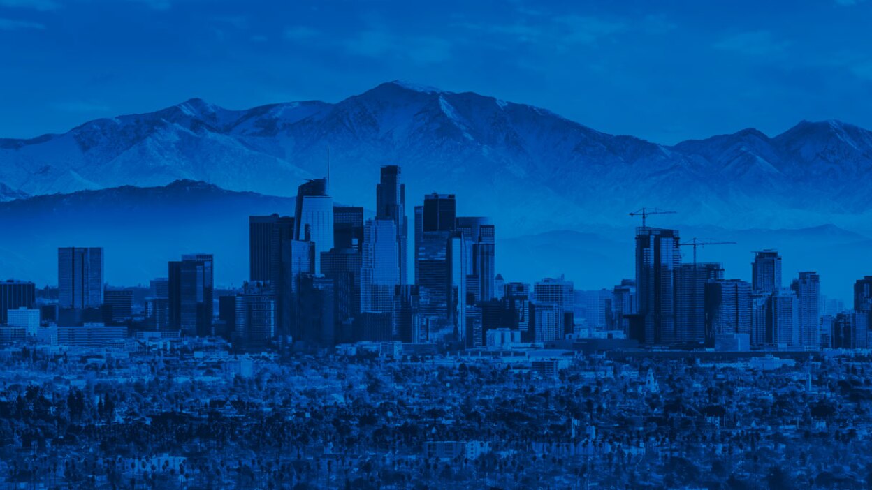 Los Angeles, Looking North with Blue Overlay