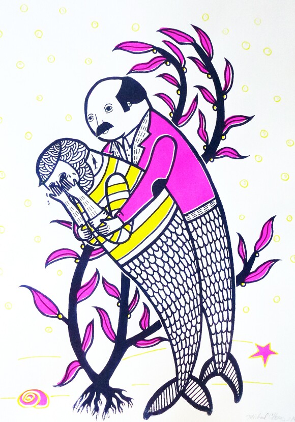 "MERMAN SILENT HUG" by Michael C. Hsiung