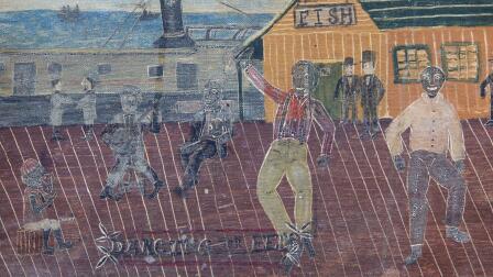 Appraisal: "Dancing for Eels" Oil Painting