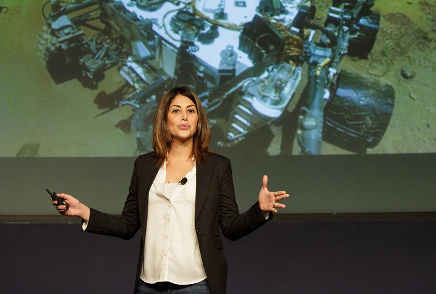 Diana Trujillo speaks during the Aspira con NASA/Aspire with NASA Hispanic Heritage Month event on Tuesday, Oct. 4, 2016 at NASA Headquarters in Washington | Flickr/NASA HQ PHOTO/Creative Commons (CC BY-NC-ND 2.0)