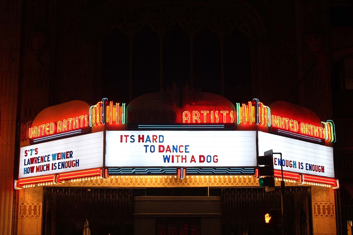 Lawrence Weiner's haiku at Ace Hotel | Courtesy of Ace Hotel DTLA