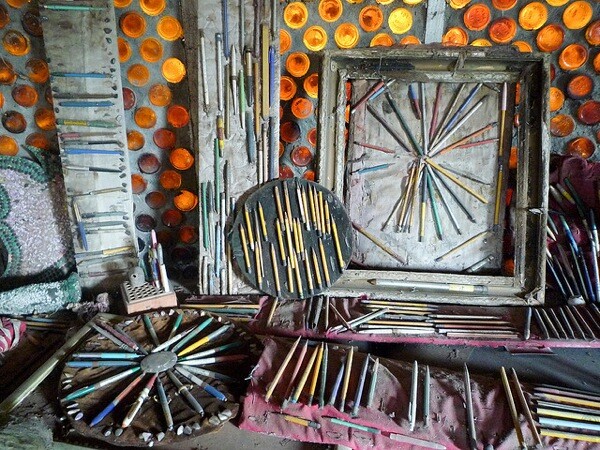 Detail inside a Bottle Village building.