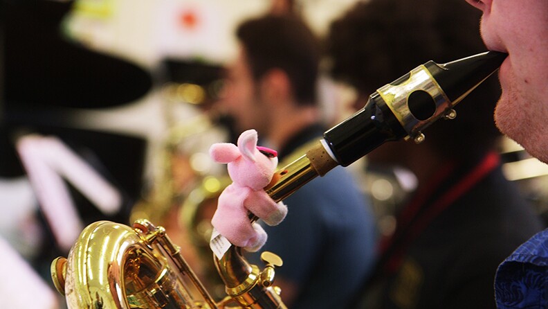 LAUSD students practice in preparation for Playboy Jazz Festival at Hollywood Bowl