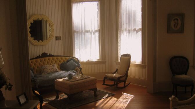 Interior shot of a sitting area at the Camarillo House.