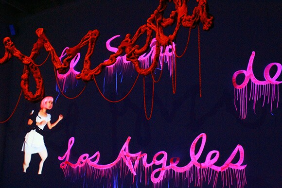 Yujun Ye, "El Sueño de Los Angeles," 2014. Mixed media installation, video, foam, wood. | Photo by Alex Drost
