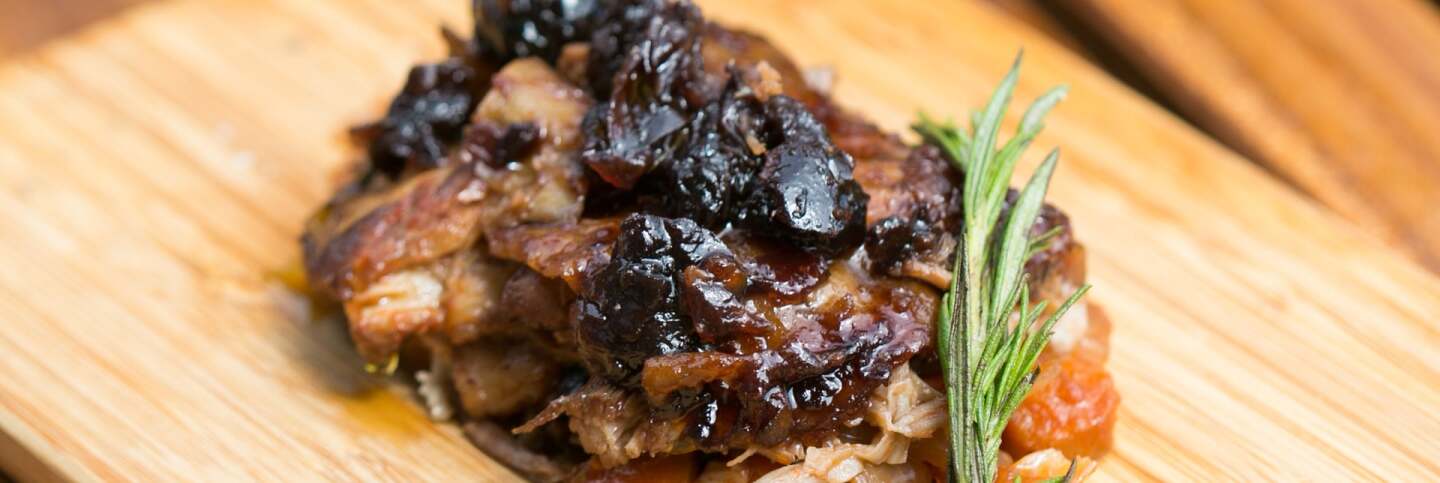 Braised Lamb Belly with Sour Cherry Compote | Carla Choy