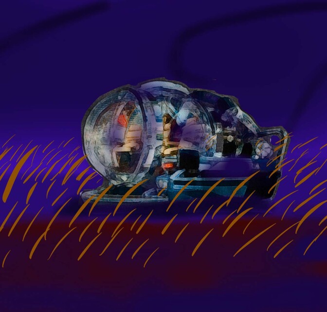 Cover for "Bodyssey" featuring a miniaturized submersible that takes listeners on a voyage around the human body. | Courtesy of The Unmarked Door