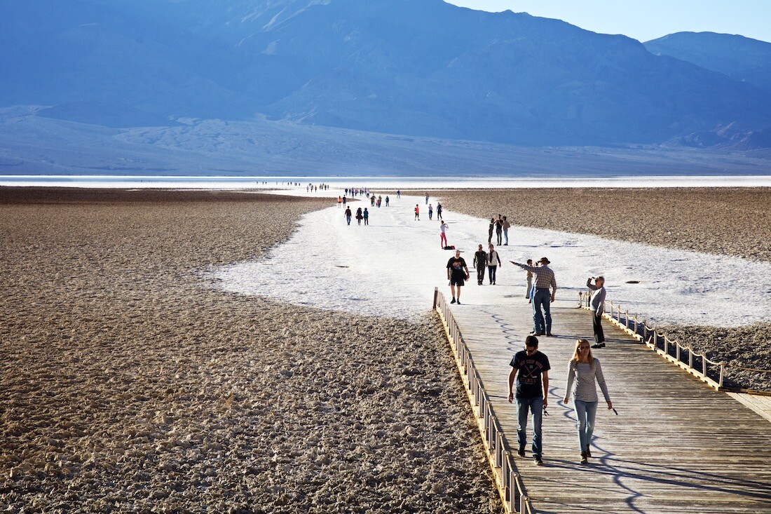 Tourists at Badwater Basin - Death Valley, CA 2015 | Photo: Osceola Refetoff