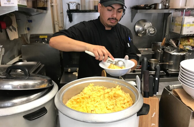 Carlos managing the back of the house at RiceBar | Elaine Gan