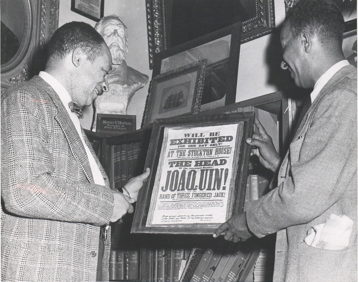 Alston (left) and Woodruff at the Junípero Serra Museum in San Diego