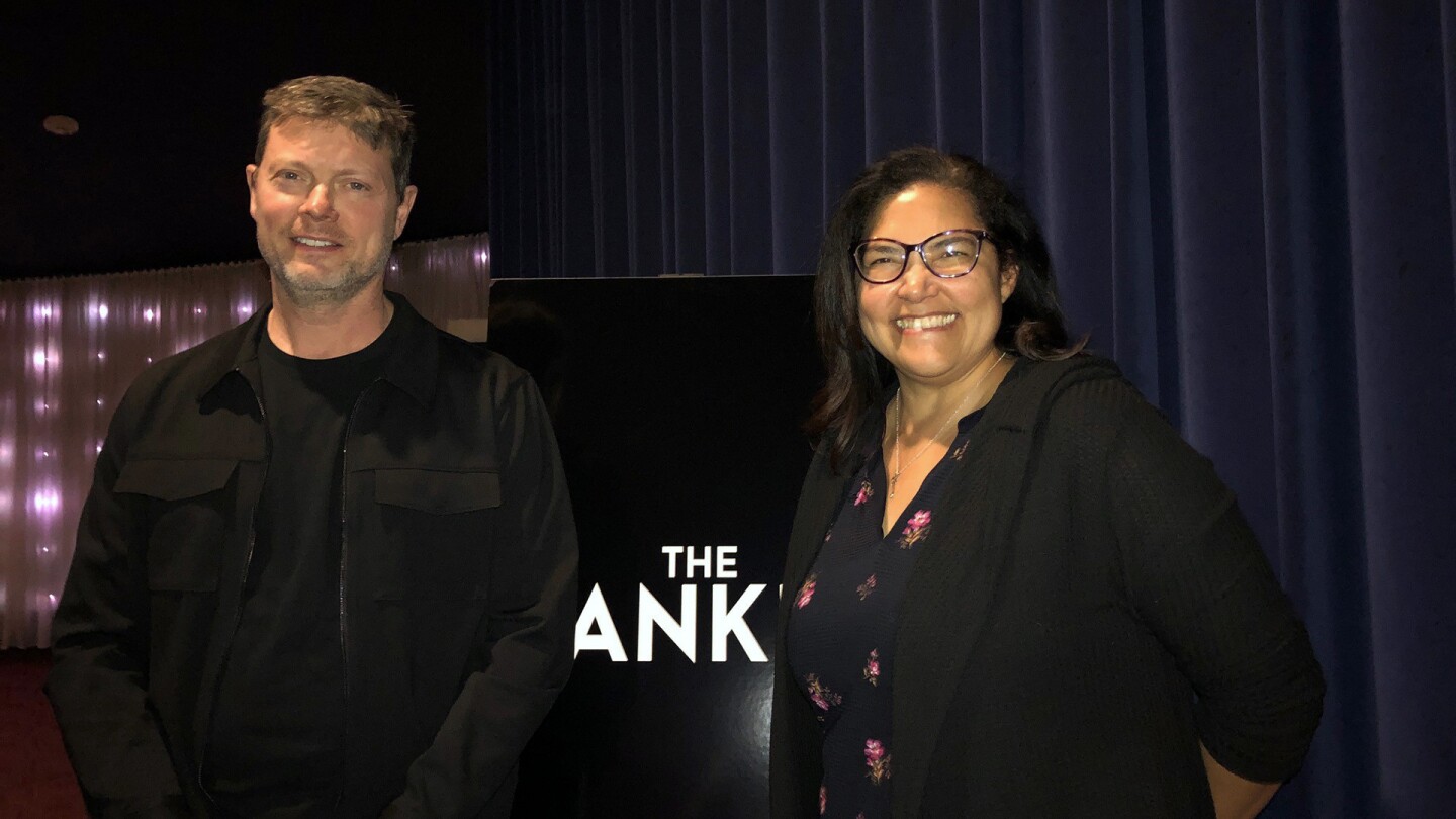 Director George Nolfi and writer Niceole Levy arriving for the Q&A.