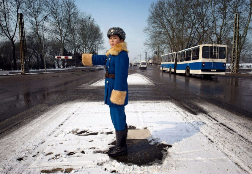 A traffic officer in uniform. Pyongyang, North Korea | Mark Edward Harris / Getty Images