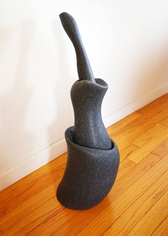 Keiko Kasai, "Churn," 2010, 23" 7" x 7" Black Granite