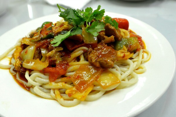 Laghman noodles at Silk Road