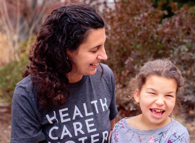 A mother and her disabled daughter