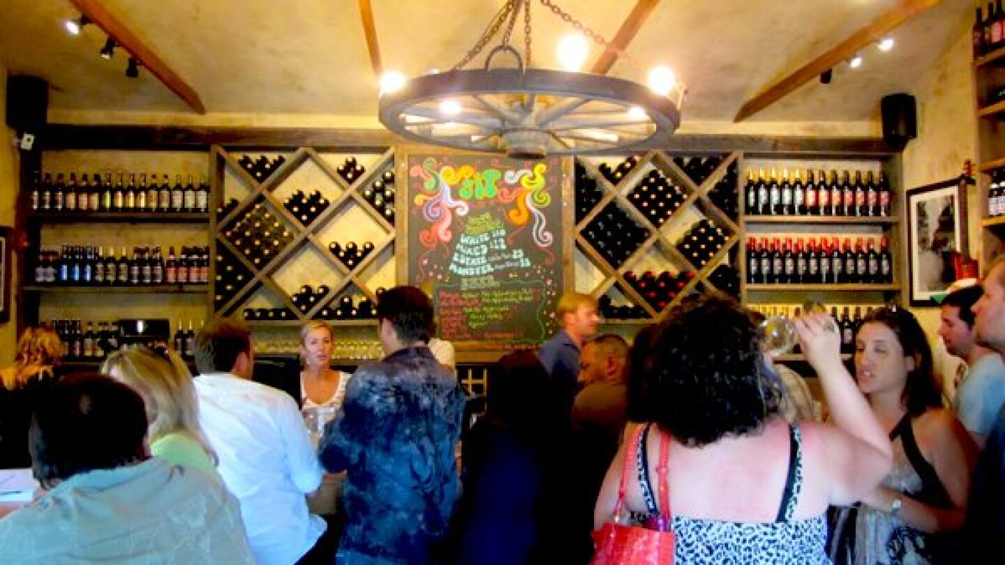 Wine tasting at Sip Malibu Cielo Winebar on Kanan Road | Photo by Zach Behrens/KCET