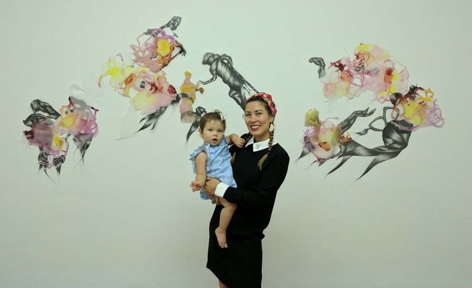 Artist Kaitlynn Redell with her daughter, Rosie | Courtesy of the artist