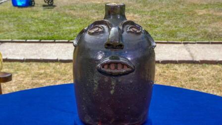 Appraisal: Davis Pennington Brown Stoneware Face Jug, ca. 1917