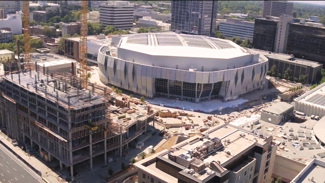 Construction of the Golden 1 Center.