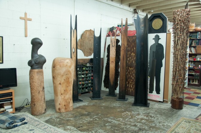 Shiokava Sculptures in Compton studio