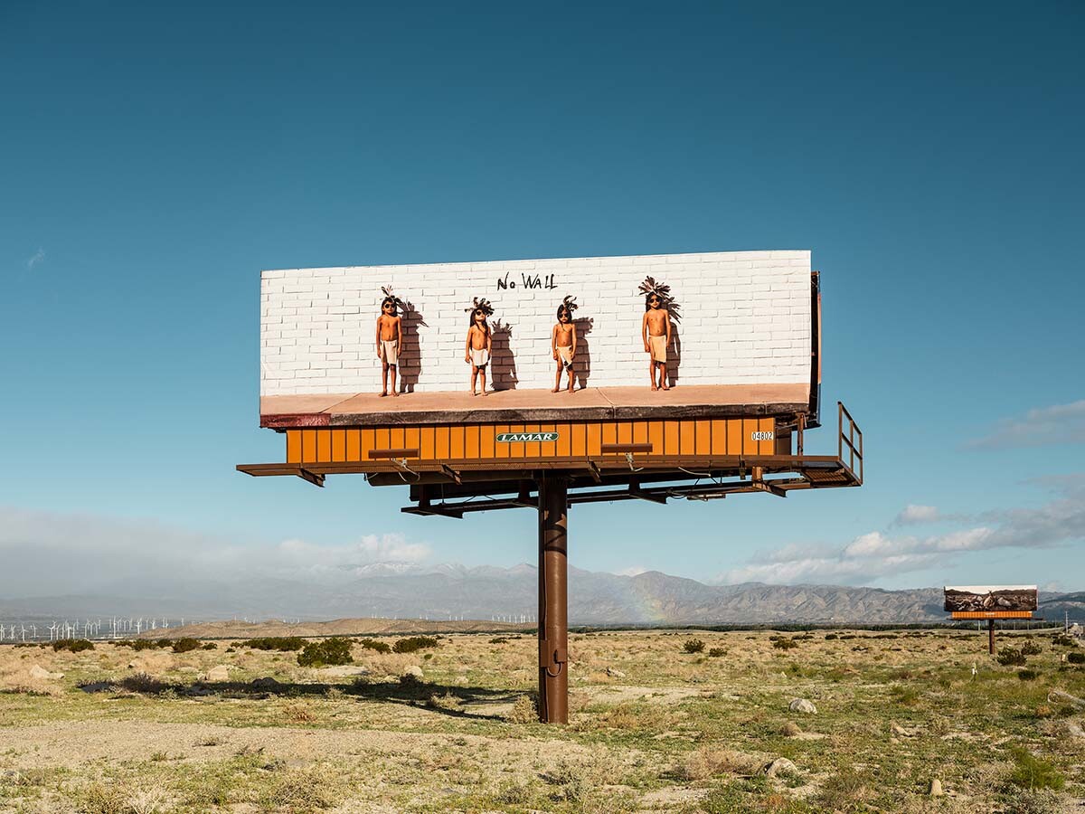 Desert X installation view, Cara Romero, Jackrabbit, Cottontail & Spirits Of The Desert, 2019 | Lance Gerber, courtesy of Desert X