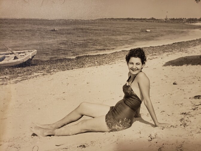 Ana D. Ledea at about 20 years old on a beach | Courtesy Anna Abrante