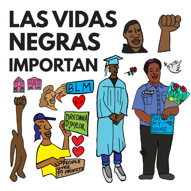Felix F. Quintana, “Black Lives Matter,” 2020. Created as part of a residency at MACLA (Movimiento de Arte y Cultura Latin America) in collaboration with Working Partnerships. | Courtesy of the artist.