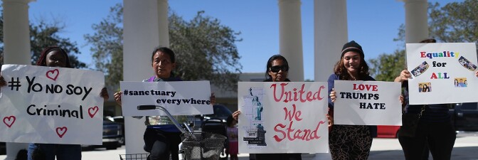 South Florida Students Gather To Protest Donald Trump