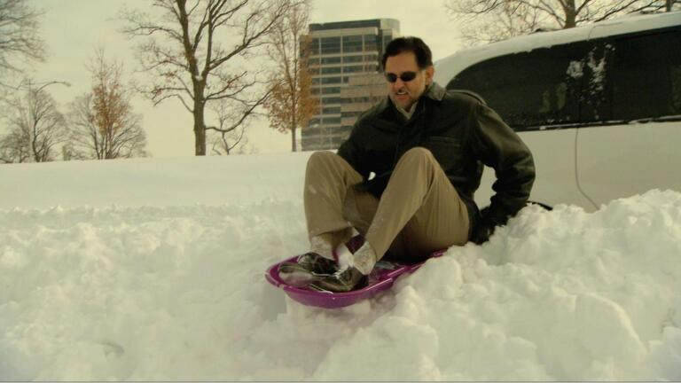 On the Road: Eduardo goes sledding