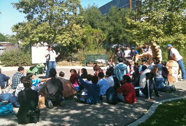 Kari and students at Marsh Park | Photo by Eloisa Martinez
