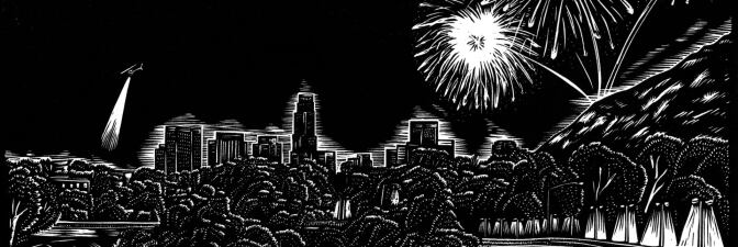 Fireworks over Glendale Narrows from the "Ballad of Huck and Miguel." | Daniel Gonzalez
